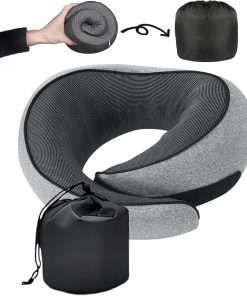 SZXYX Neck Travel Pillows for Airplanes, 100% Pure Memory Foam Neck Pillow for Airplanes, Comfortable Breathable Cover, 360° Support Stowable Pillows - 1