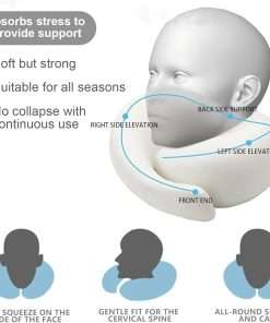 SZXYX Neck Travel Pillows for Airplanes, 100% Pure Memory Foam Neck Pillow for Airplanes, Comfortable Breathable Cover, 360° Support Stowable Pillows - 7