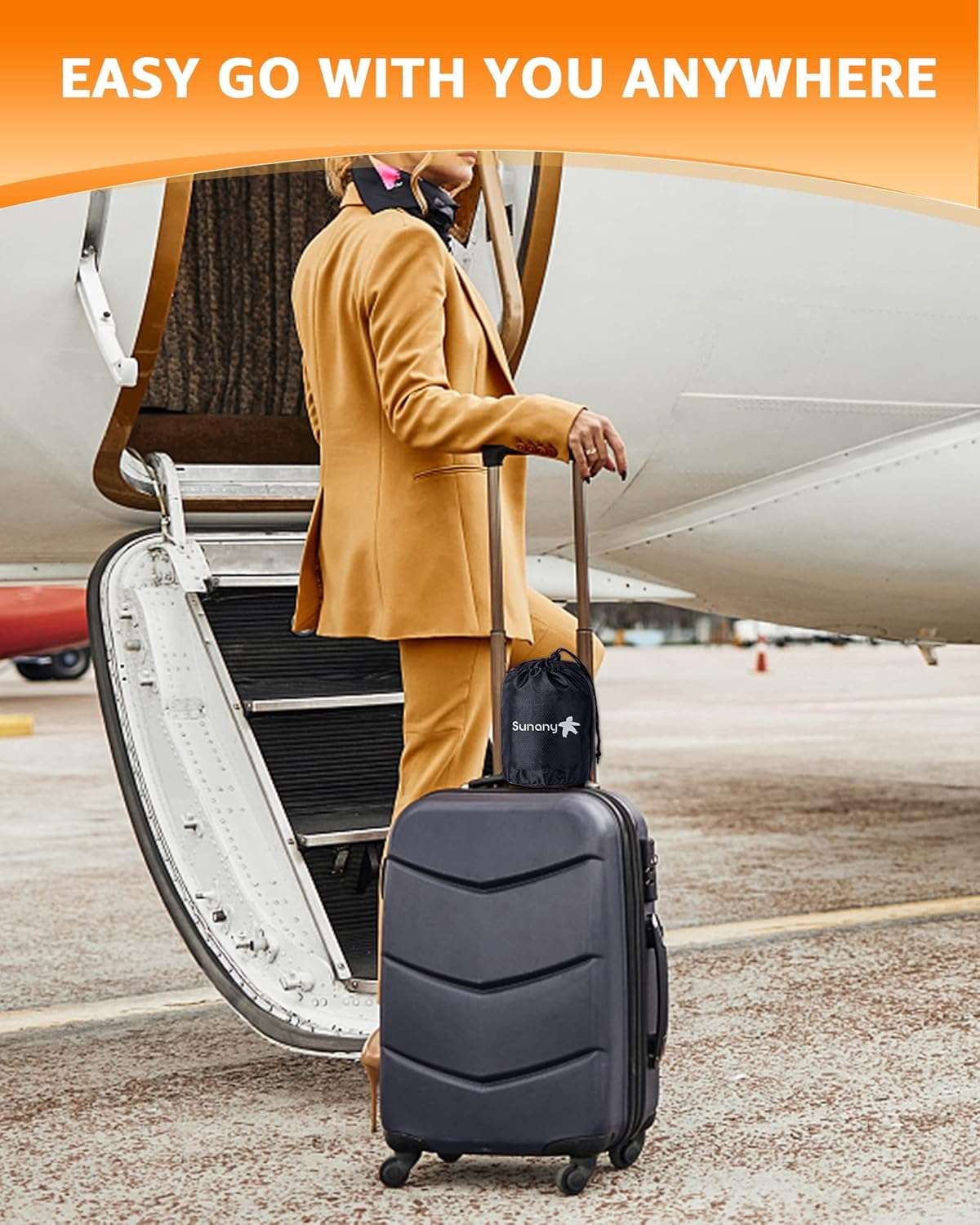 Sunany Travel Pillow, Inflatable Neck Pillow Used for Airplanes-Cars-Buses-Trains-Office Napping with Eye Mask-Earplugs - 8