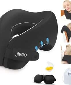 Travel Neck Pillow, Advanced Neck Support for International Flights, 3D Eye Masks, Ear Plugs and Storage Bag, Memory Foam U-Shaped Pillow for Travel, Sleep Rest, Trains, Road Trips - 1