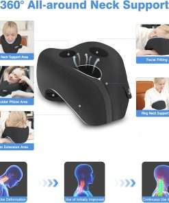 Travel Neck Pillow, Advanced Neck Support for International Flights, 3D Eye Masks, Ear Plugs and Storage Bag, Memory Foam U-Shaped Pillow for Travel, Sleep Rest, Trains, Road Trips - 2