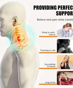 Travel Neck Pillows for Airplanes Or Trains, 360° Head Support Sleep for Long Flight, Skin-Friendly and Breathable, Kit with 3D Contoured Eye Mask, Earplugs and Storage Bag - 7