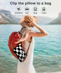 Travel Blanket and Pillow Compact, Premium Soft 2 in 1 Airplane Blanket with Soft Bag Pillowcase，Hand Luggage Sleeve and Backpack Clip - 2
