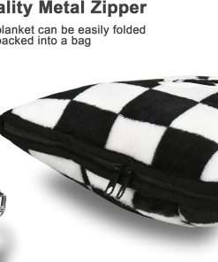 Travel Blanket and Pillow Compact, Premium Soft 2 in 1 Airplane Blanket with Soft Bag Pillowcase，Hand Luggage Sleeve and Backpack Clip - 4