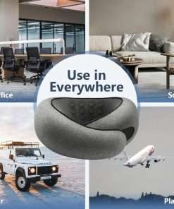 Advanced Memory Foam Neck Travel Pillow, Neck Pillow Airplane with Eye Mask & Ear Plugs, Designed for The Comfort of Travel & Office, Travel Pillow for Plane, Car, Home, Work, Dark Grey - 7