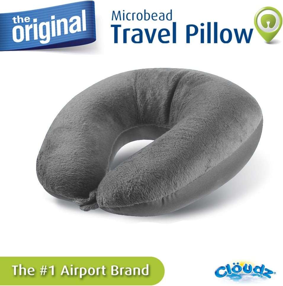 Cloudz Dual Comfort Microbead Airplane Travel Neck Pillow. Super Soft Cozy Plush Fabric on One Side, Cool Relaxing Spandex on The Other! - 4