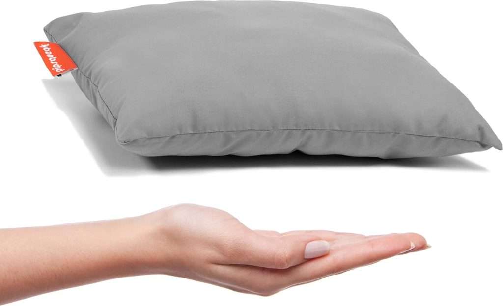 Pipsqueak Small Pillow – Mini 11 x 7 inches – Tiny Pillow for Travel, Dogs, Toddlers, Kids, Lumbar, Knees and Neck – Gray