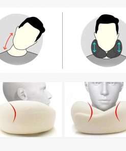 RURING Travel Pillows for Airplanes, Travel Neck Pillow Travel Pillow, Neck Pillow Airplane Memory Foam 360 Degree Support Stowable Pillows for Airplanes Offices and Cars - 3