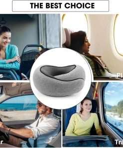 RURING Travel Pillows for Airplanes, Travel Neck Pillow Travel Pillow, Neck Pillow Airplane Memory Foam 360 Degree Support Stowable Pillows for Airplanes Offices and Cars - 7
