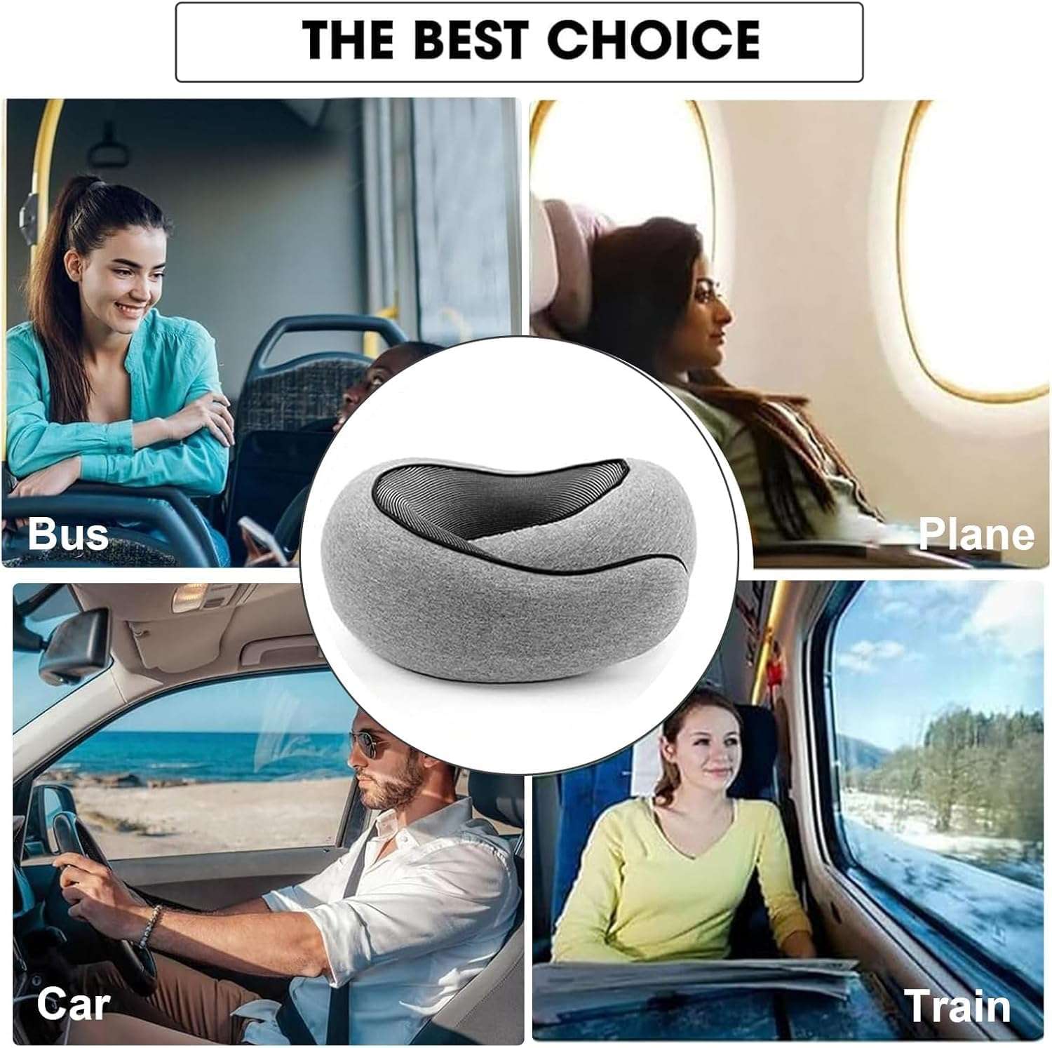 RURING Travel Pillows for Airplanes, Travel Neck Pillow Travel Pillow, Neck Pillow Airplane Memory Foam 360 Degree Support Stowable Pillows for Airplanes Offices and Cars - 7