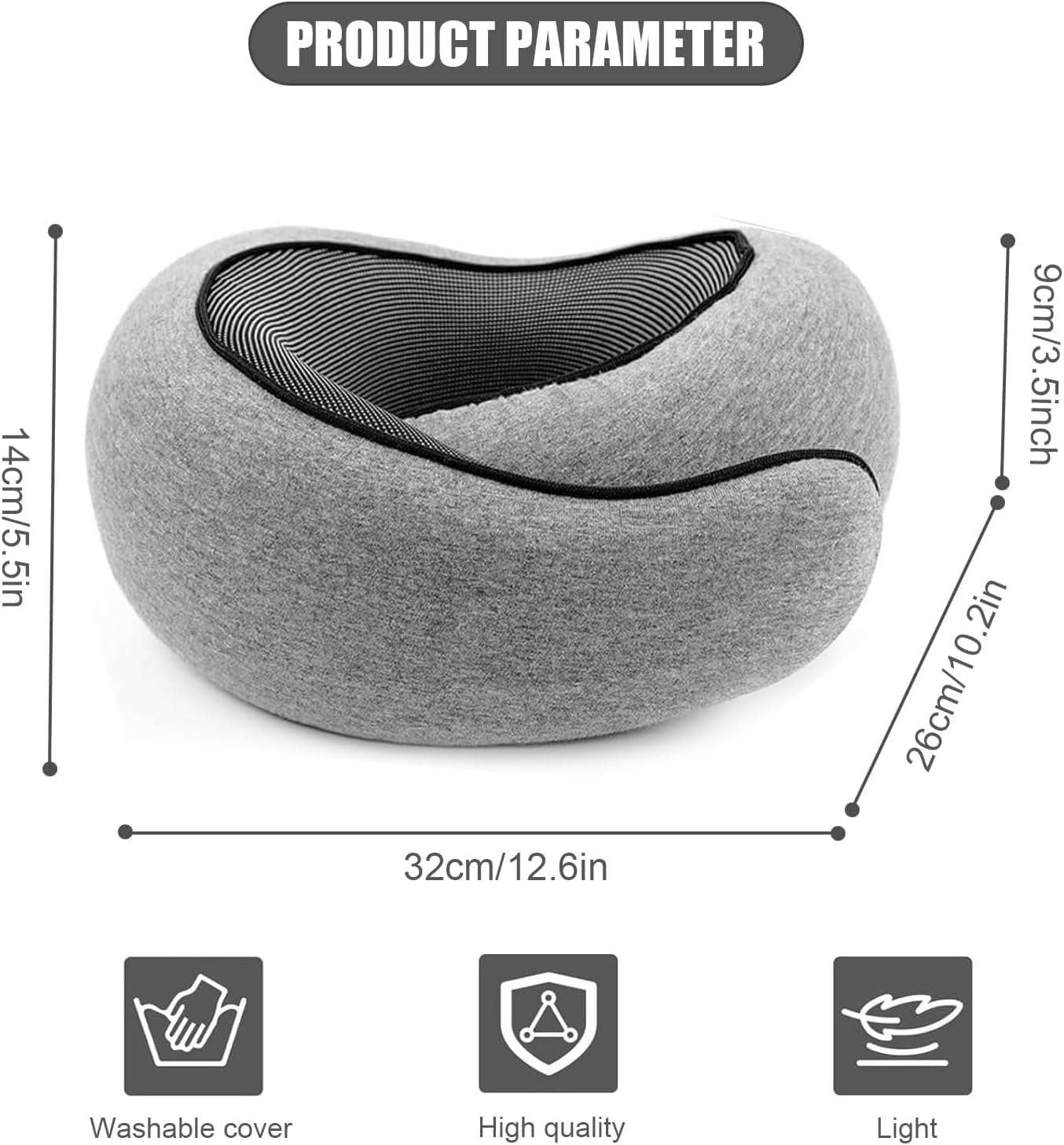 RURING Travel Pillows for Airplanes, Travel Neck Pillow Travel Pillow, Neck Pillow Airplane Memory Foam 360 Degree Support Stowable Pillows for Airplanes Offices and Cars - 8