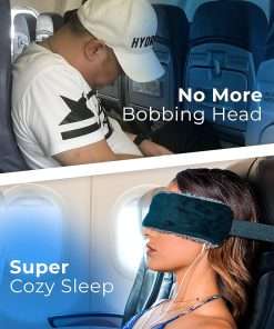 Travel Pillow Alternative Stops Bobbing - Airplane Head Straps and Car Support Band - Great on Travel Upright - Super Comfy Neck Support - Small & Compact - 2