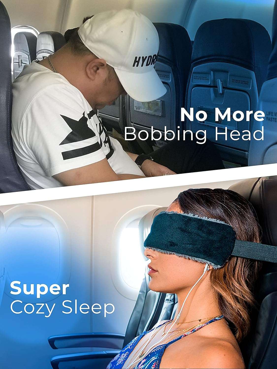 Travel Pillow Alternative Stops Bobbing - Airplane Head Straps and Car Support Band - Great on Travel Upright - Super Comfy Neck Support - Small & Compact - 2