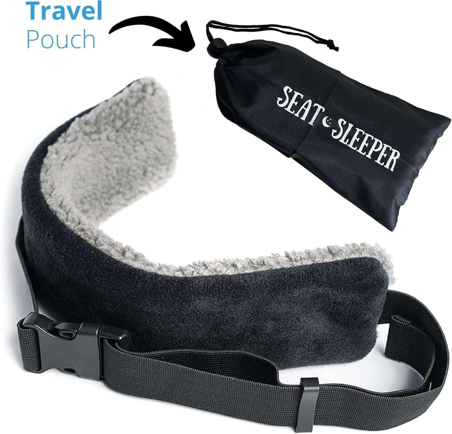 Travel Pillow Alternative Stops Bobbing - Airplane Head Straps and Car Support Band - Great on Travel Upright - Super Comfy Neck Support - Small & Compact - 3