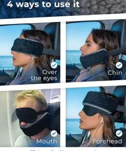 Travel Pillow Alternative Stops Bobbing - Airplane Head Straps and Car Support Band - Great on Travel Upright - Super Comfy Neck Support - Small & Compact - 4