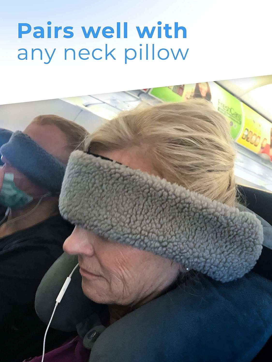 Travel Pillow Alternative Stops Bobbing - Airplane Head Straps and Car Support Band - Great on Travel Upright - Super Comfy Neck Support - Small & Compact - 5