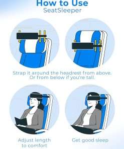 Travel Pillow Alternative Stops Bobbing - Airplane Head Straps and Car Support Band - Great on Travel Upright - Super Comfy Neck Support - Small & Compact - 7