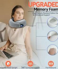 Travel Pillow - High-Density Memory Foam Pillow with 360° Surround Support. Ergonomically Designed. Ideal for Airplane Travel and Home Use. - 4