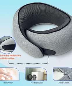 Travel Pillow - High-Density Memory Foam Pillow with 360° Surround Support. Ergonomically Designed. Ideal for Airplane Travel and Home Use. - 5