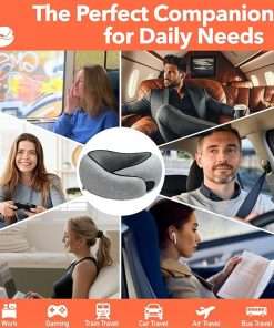 Travel Pillow - High-Density Memory Foam Pillow with 360° Surround Support. Ergonomically Designed. Ideal for Airplane Travel and Home Use. - 6