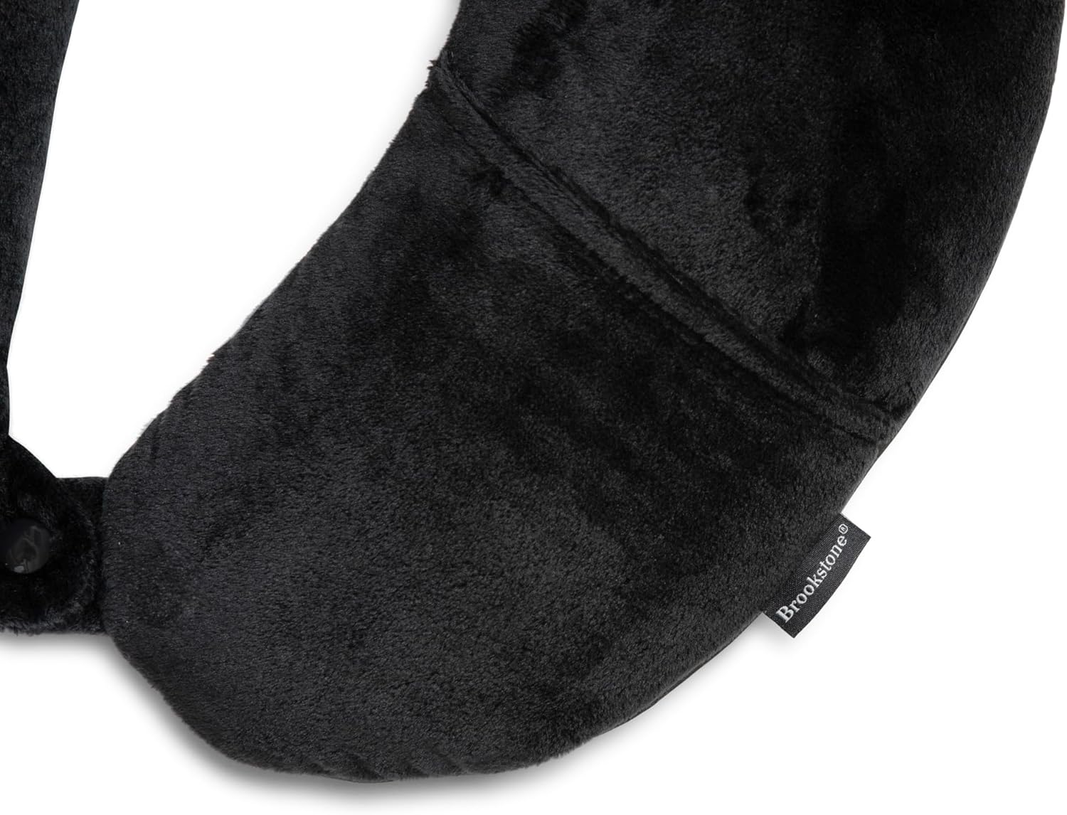 Brookstone Microbead Travel Head and Neck Pillow Lightweight and Plush with Phone or Headphone Pocket, Black - 3