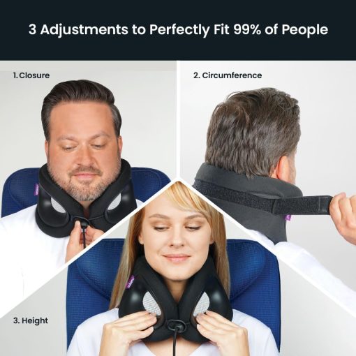 Cabeau Travel Essential Neck Pillow - Fits Most Neck Sizes (11-21 inches) - Evolution X Three Ways to Adjust for Ultimate Comfort on Long Flights (Diamond) - 2