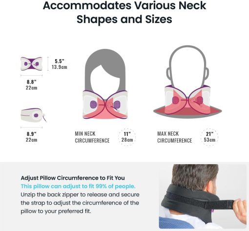 Cabeau Travel Essential Neck Pillow - Fits Most Neck Sizes (11-21 inches) - Evolution X Three Ways to Adjust for Ultimate Comfort on Long Flights (Diamond) - 3