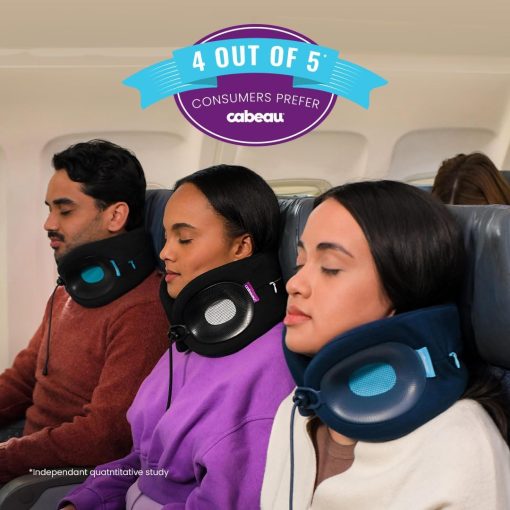 Cabeau Travel Essential Neck Pillow - Fits Most Neck Sizes (11-21 inches) - Evolution X Three Ways to Adjust for Ultimate Comfort on Long Flights (Diamond) - 7