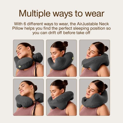Coop Home Goods AirJustable Travel Neck Pillow, Inflatable, Adjustable Support for Neck & Chin, Compact Travel Pillow, Soft Memory Foam Comfort, Airplane Travel Essentials - 6
