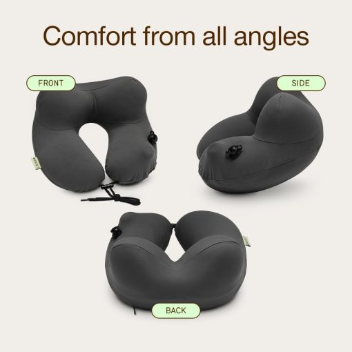 Coop Home Goods AirJustable Travel Neck Pillow, Inflatable, Adjustable Support for Neck & Chin, Compact Travel Pillow, Soft Memory Foam Comfort, Airplane Travel Essentials - 7
