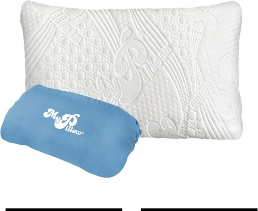 MyPillow Multi-Use Travel Pillow Compact Pillow for On-The-Go Comfort and Sleeping, Portable, Compact, Washable Pillow for Adult and Kids Neck Support [Blue Sage] - 4