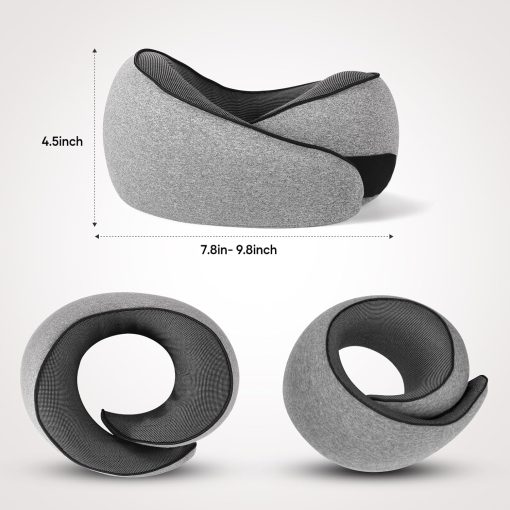 NOCRLG Travel Pillow, Travel Neck Pillow for Airplanes Car, 100% Pure Memory Foam Travel Pillow, Sleeping Essentials for Long Flight 360° Head Support Degree Comfort and Breathability - 6