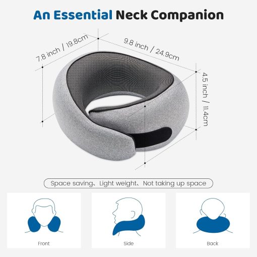 Neck Pillow Airplane,100% Pure Memory FoamTravel Neck Pillow Travel Neck Support Ergonomic &Portable Design Best for Sleeping Plane Car Train Office Flight - 3