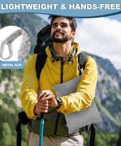Travel Blanket Airplane Compact with Bag, Travel Essentials 3 in 1 Packable Airplane Blanket, Travel Pillow and Blanket Set, Inflatable Pillow, Luggage Sleeve & Backpack Clip - 6