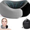 Travel Neck Pillow for Airplanes – 100% Memory Foam, 360° Head Support, Breathable & Washable Cover, Compact for Travel, Car & Flights - 1