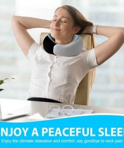 Travel Neck Pillow for Airplanes – 100% Memory Foam, 360° Head Support, Breathable & Washable Cover, Compact for Travel, Car & Flights - 6