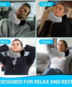 Travel Neck Pillow for Airplanes – 100% Memory Foam, 360° Head Support, Breathable & Washable Cover, Compact for Travel, Car & Flights - 7