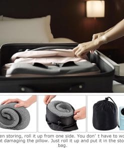 WEERSHUN Travel Pillows for Airplanes,2024 New Travel Pillow,Travel Neck Pillow Airplane Memory Foam Travel Pillow Neck Pillow for Traveling Suitable for Airplanes,Offices and Cars - 5