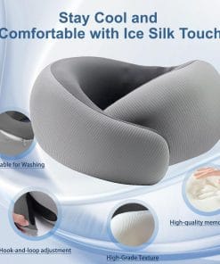 Neck Pillow for Traveling,Travel Neck Pillow for Airplanes,Cooling Fabric&100% Pure Memory Foam,Neck Pain Relief,Ergonomic Support for Long Flight - 7