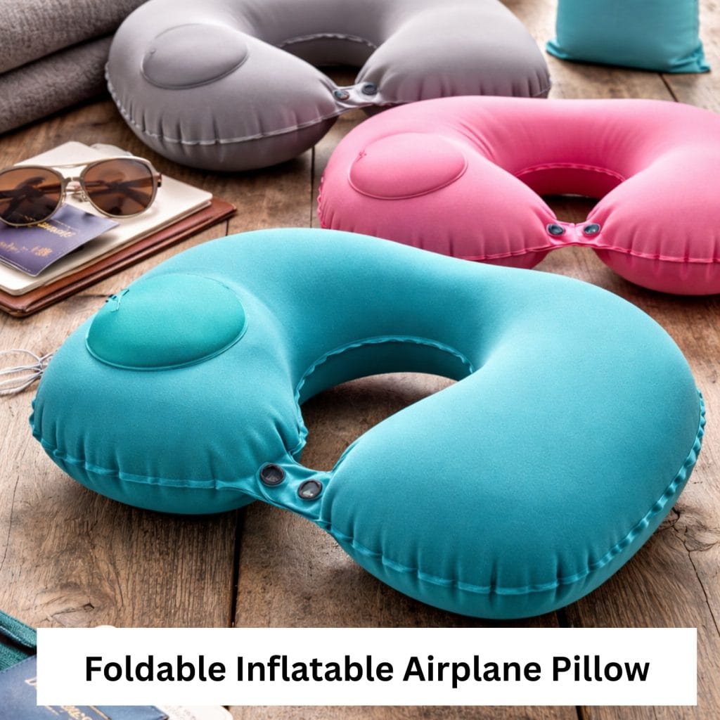Foldable Inflatable Airplane Pillow