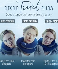 BCOZZY Travel Neck Pillow for Airplane– Patented Double Support for Head, Neck, and Chin. Best for Long Flights, Plane Sleeping, and Car Rides. Adjustable Size - 3