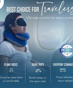 BCOZZY Travel Neck Pillow for Airplane– Patented Double Support for Head, Neck, and Chin. Best for Long Flights, Plane Sleeping, and Car Rides. Adjustable Size - 4