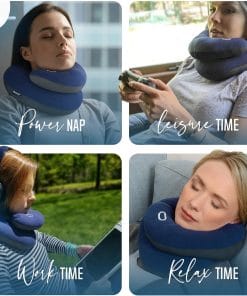 BCOZZY Travel Neck Pillow for Airplane– Patented Double Support for Head, Neck, and Chin. Best for Long Flights, Plane Sleeping, and Car Rides. Adjustable Size - 7