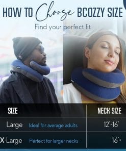 BCOZZY Travel Neck Pillow for Airplane– Patented Double Support for Head, Neck, and Chin. Best for Long Flights, Plane Sleeping, and Car Rides. Adjustable Size - 8