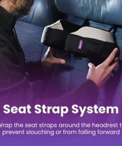 Cabeau Travel Neck Pillow for Airplanes – The Neck’s Evolution, TNE S3 – Supportive Memory Foam Design for Long Haul Flights – Attachable Seat Straps and 360° Support - 3