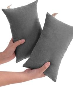 NTBAY Tiny Pillows, Down Alternative 7x11 Microfiber Mini Pillow for Travel, Pets, Soft Machine Washable Small Pillows for Neck, Wrist, Lumbar and Knee, Dark Grey - 1