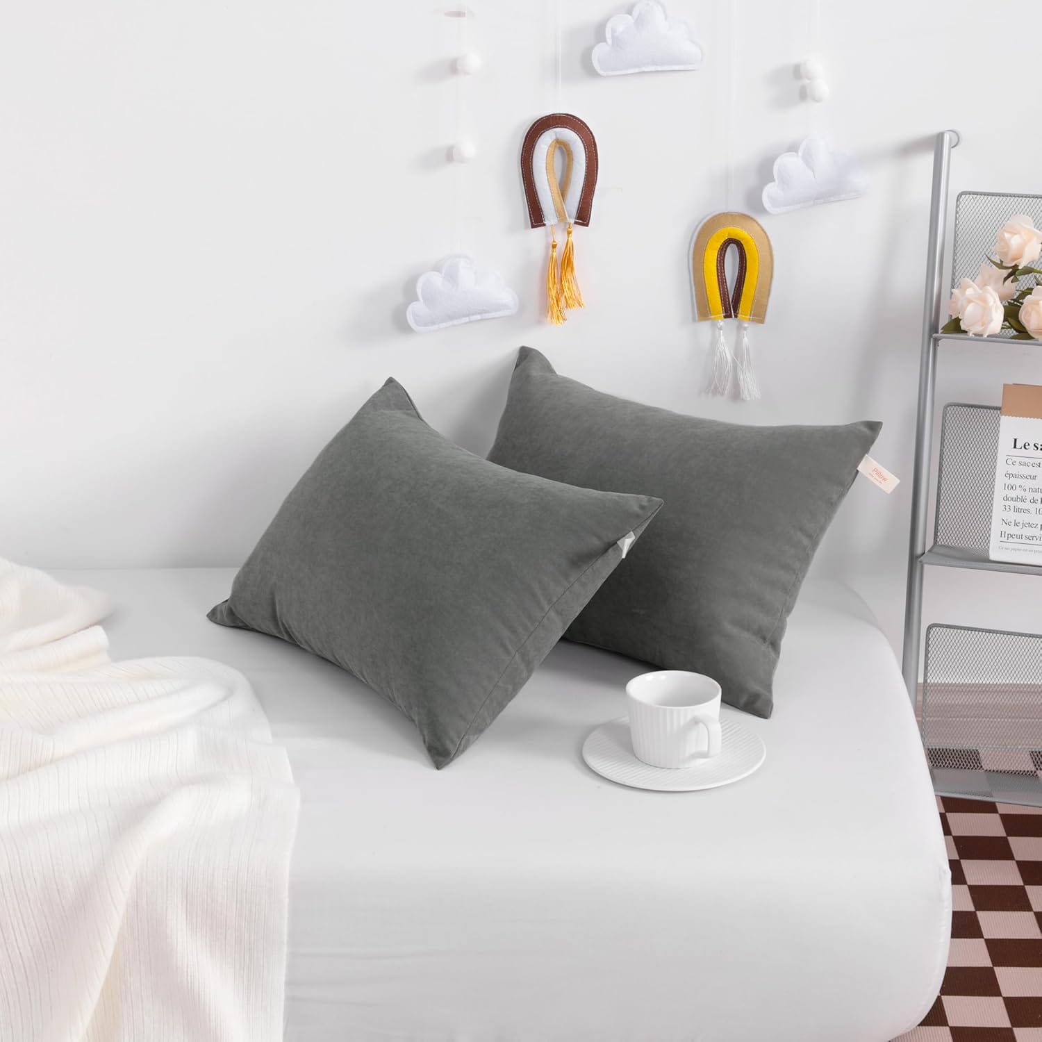 NTBAY Tiny Pillows, Down Alternative 7x11 Microfiber Mini Pillow for Travel, Pets, Soft Machine Washable Small Pillows for Neck, Wrist, Lumbar and Knee, Dark Grey - 2