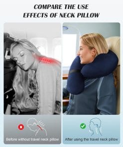Patented Design Inflatable Travel Neck Pillow – Airplane Neck Pillow with 360° Head & Neck Support, Soft Washable Velvet Cover, Compact Neck Support Pillow for Airplane,Train,Car,Office & Home - 4