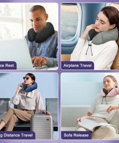 Phent zari Neck Travel Pillow, Upgraded Memory Foam Pillow for Airplane, Machine Washable, Adjustable Flight Pillow, Suitable for Sleeping Airplane, Car, Office and Home - 6