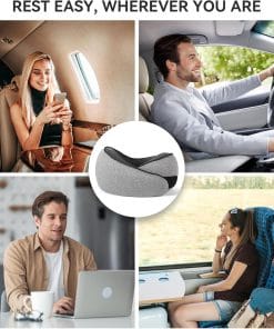 SZXYX Travel Pillows - 100% Pure Memory Foam Neck Pillow for Airplanes, Comfortable Breathable Cover, 360° Support Stowable Pillows for Sleeping, Car, Airport Travel Essentials Dark Grey - 6